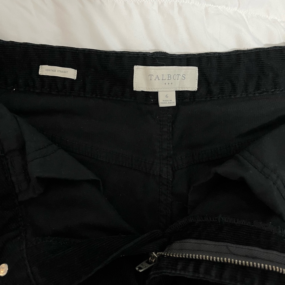 Black Corduroy Talbots pants, size 6